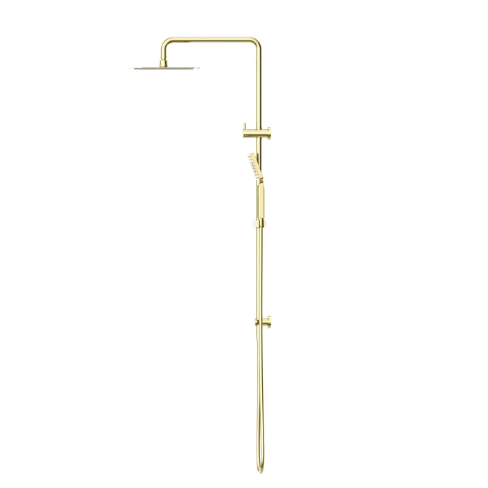 Nero Square Project Twin Shower - Brushed Gold-NR232105eBG-blue-leaf-bathware