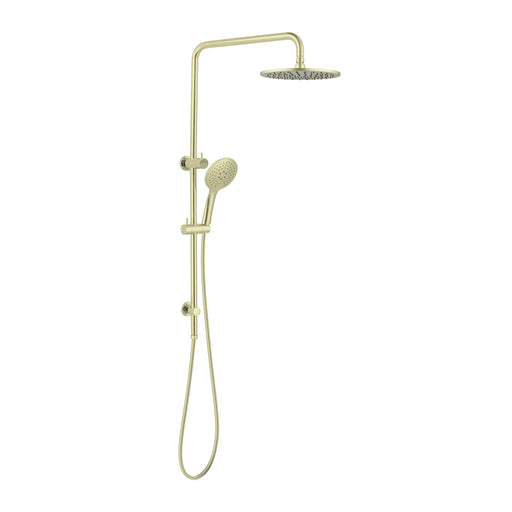 Nero Round Twin Shower - Brushed Gold-NR250805aBG-blue-leaf-bathware