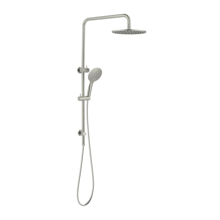 Nero Round Twin Shower - Brushed Nickel-NR250805aBN-blue-leaf-bathware