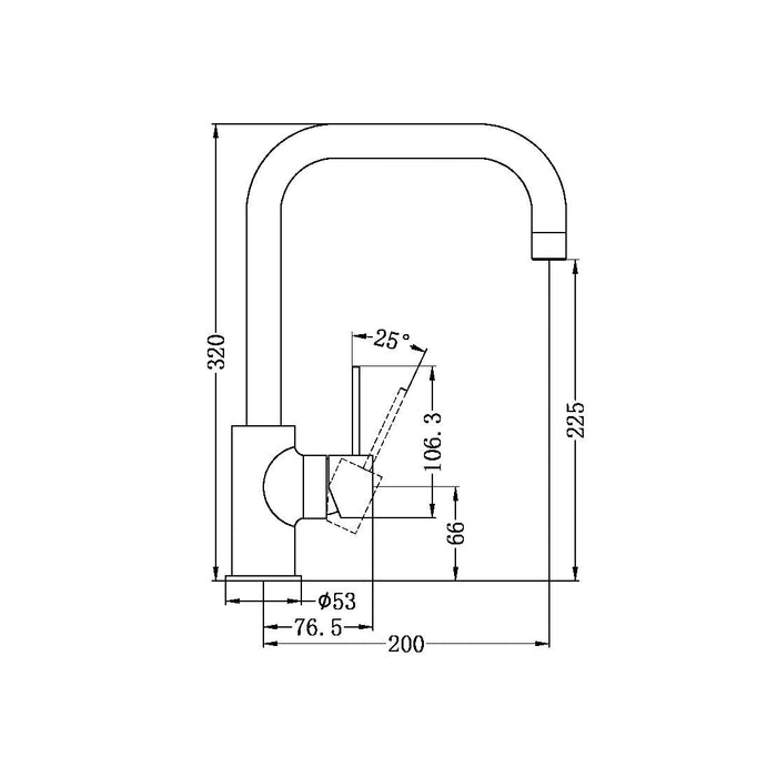 Nero Dolce Kitchen Mixer Square Shape - Brushed Nickel-NR250806BN-blue-leaf-bathware