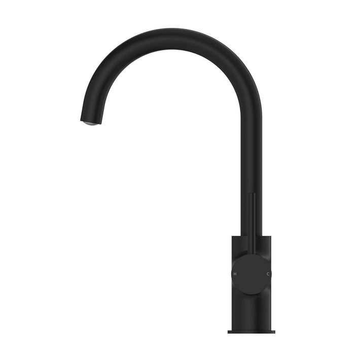 Nero Dolce Kitchen Mixer Gooseneck - Matte Black-NR250807MB-blue-leaf-bathware