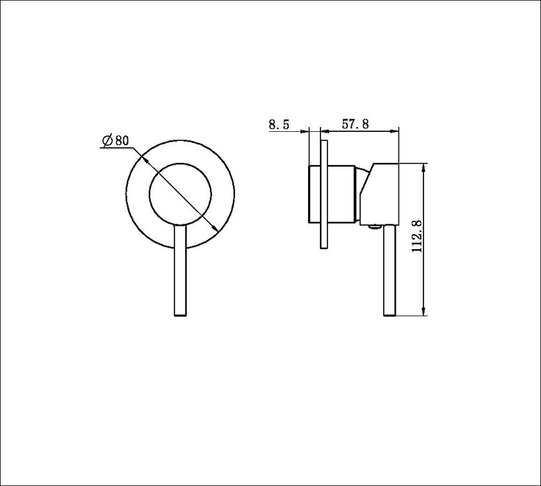 Nero Dolce Shower Mixer (Trim Kit Only) - Brushed Nickel-NR250811TBN-blue-leaf-bathware