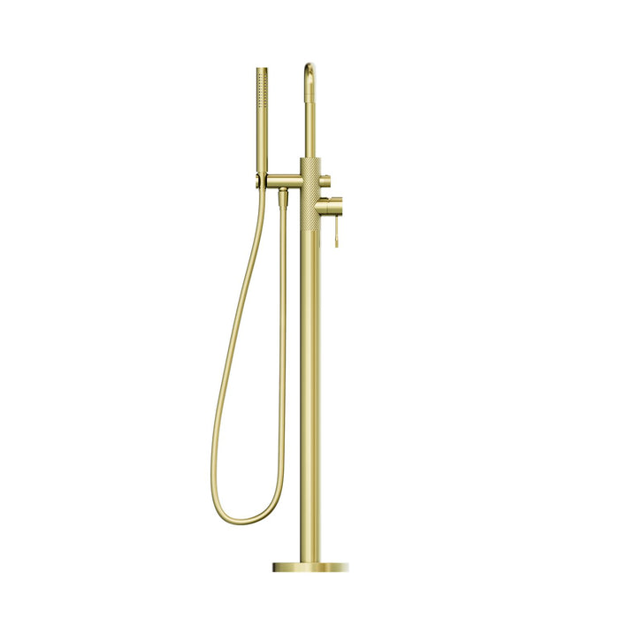 Nero Opal Freestanding Bath Mixer With Hand Shower - Brushed Gold-NR251903aBG-blue-leaf-bathware