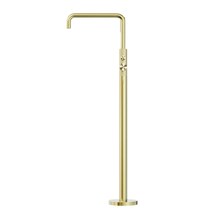 Nero Opal Freestanding Bath Mixer With Hand Shower - Brushed Gold-NR251903aBG-blue-leaf-bathware