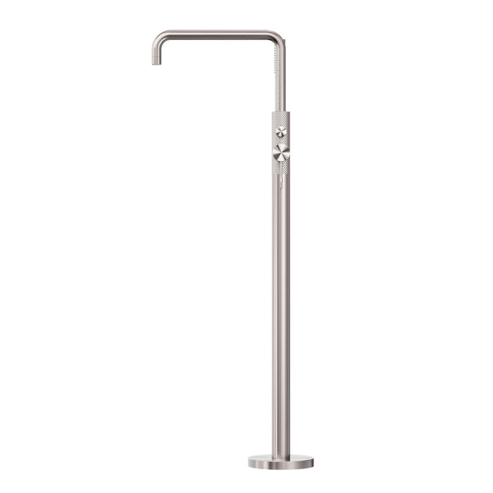 Nero Opal Freestanding Bath Mixer With Hand Shower - Brushed Nickel-NR251903aBN-blue-leaf-bathware