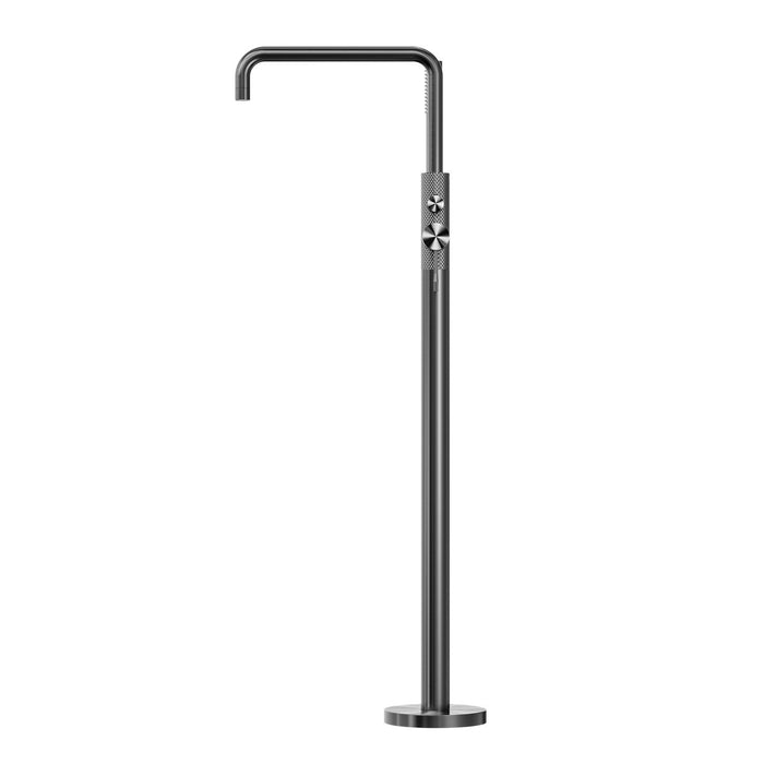 Nero Opal Freestanding Bath Mixer With Hand Shower - Graphite-NR251903aGR-blue-leaf-bathware