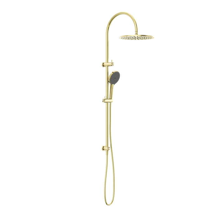 Nero Opal Twin Shower With Air Shower II - Brushed Gold-NR251905HBG-blue-leaf-bathware