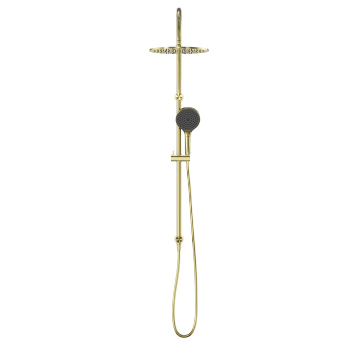 Nero Opal Twin Shower With Air Shower II - Brushed Gold-NR251905HBG-blue-leaf-bathware