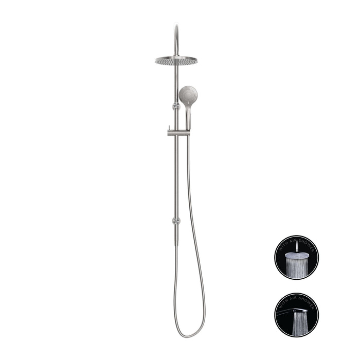 Nero Opal Twin Shower With Air Shower - Brushed Nickel-NR251905bBN-blue-leaf-bathware