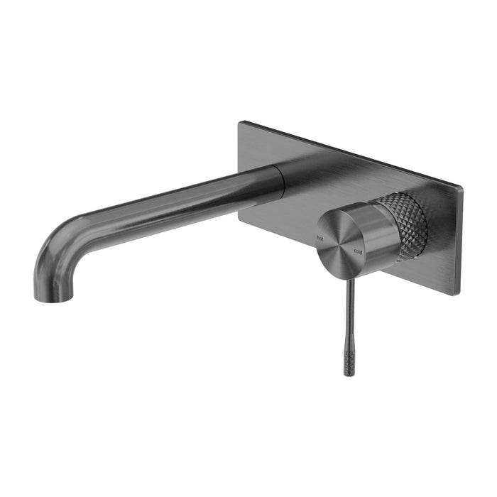 Nero Opal Wall Basin/Bath Mixer - Graphite-blue-leaf-bathware