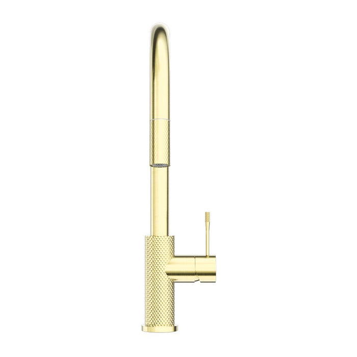 Nero Opal Pull Out Sink Mixer With Vegie Spray Function - Brushed Gold-NR251908BG-blue-leaf-bathware