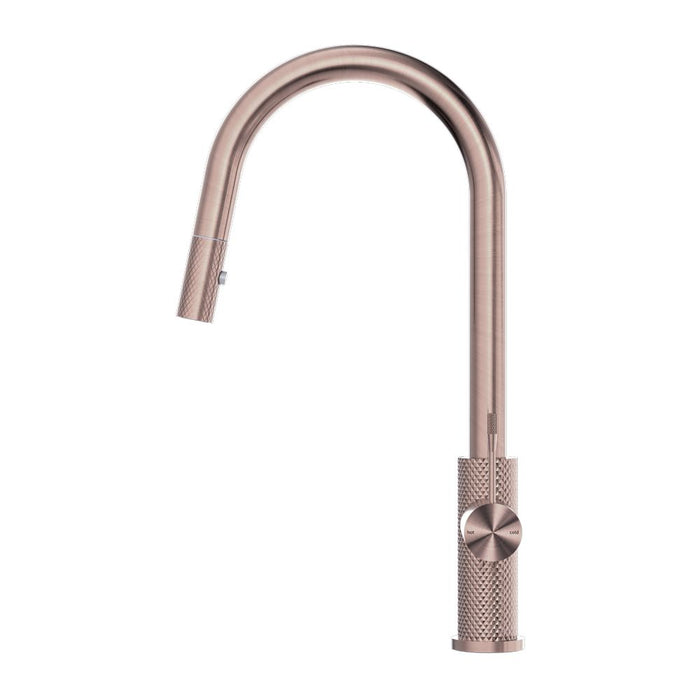 Nero Opal Pull Out Sink Mixer With Vegie Spray Function - Brushed Bronze-NR251908BZ-blue-leaf-bathware