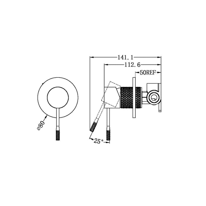 Nero Opal Shower Mixer 80mm Plate - Brushed Bronze-NR251909BZ-blue-leaf-bathware