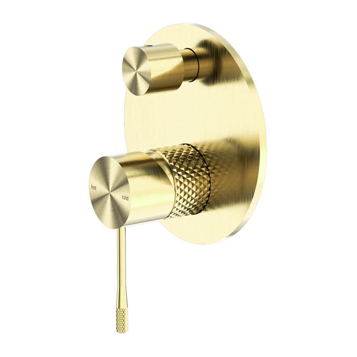 Nero Opal Shower Mixer With Diverter - Brushed Gold-NR251909aBG-blue-leaf-bathware