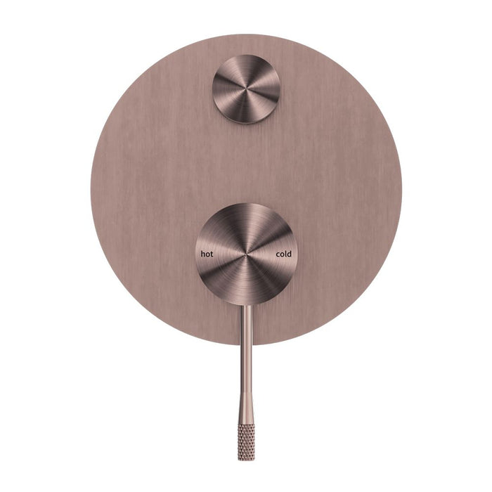 Nero Opal Shower Mixer With Diverter - Brushed Bronze-NR251909aBZ-blue-leaf-bathware