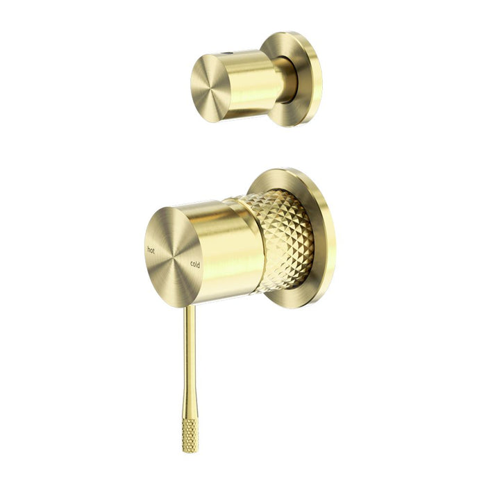 Nero Opal Shower Mixer With Diverter Separate Plate - Brushed Gold-NR251909eBG-blue-leaf-bathware