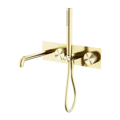 Nero Opal Progressive Shower System With Spout - Brushed Gold-blue-leaf-bathware