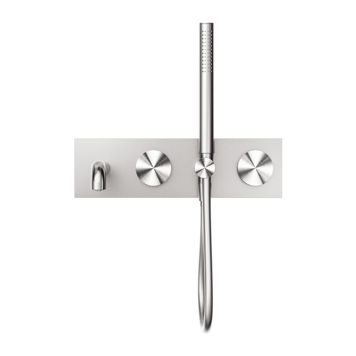 Nero Opal Progressive Shower System With Spout - Brushed Nickel-blue-leaf-bathware