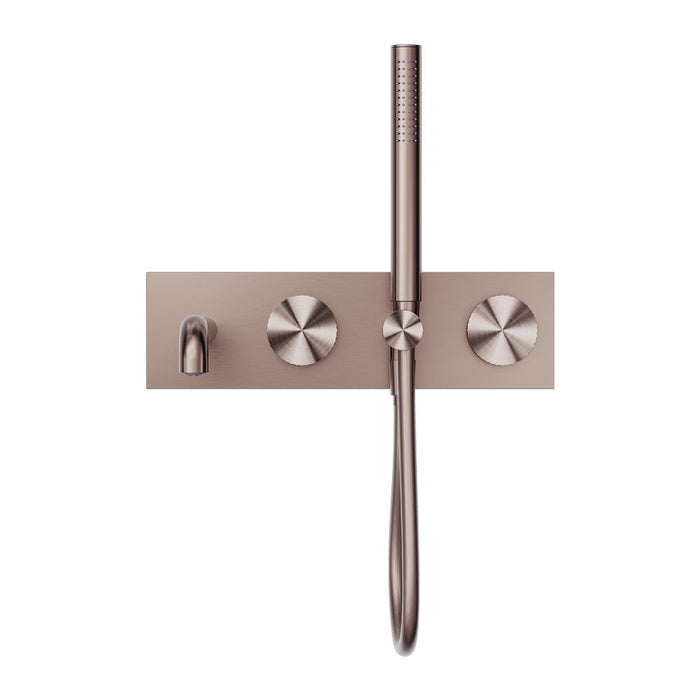 Nero Opal Progressive Shower System With Spout - Brushed Bronze-blue-leaf-bathware