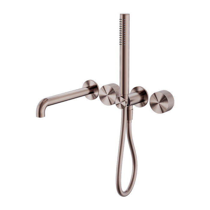 Nero Opal Progressive Shower System Separate Plate With Spout - Brushed Bronze-blue-leaf-bathware