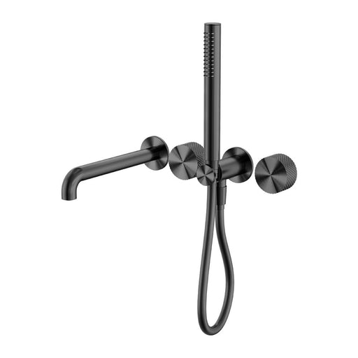 Nero Opal Progressive Shower System Separate Plate With Spout - Graphite-blue-leaf-bathware