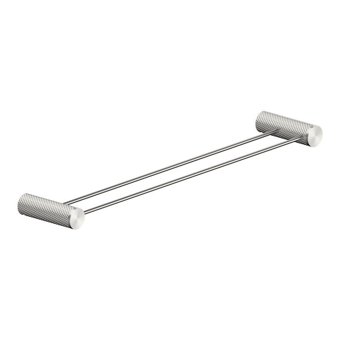 Nero Opal Double Towel Rail - Brushed Nickel-blue-leaf-bathware