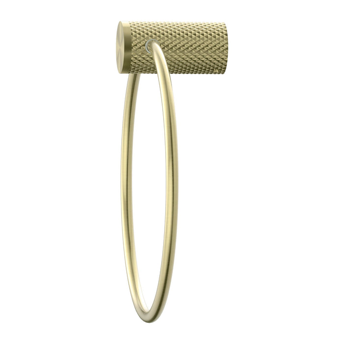 Nero Opal Towel Ring - Brushed Gold-NR2580aBG-blue-leaf-bathware