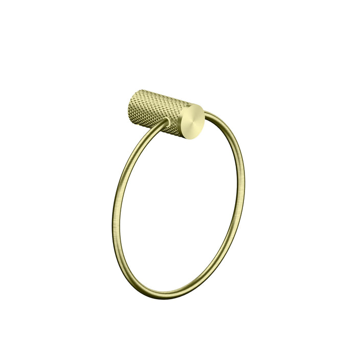 Nero Opal Towel Ring - Brushed Gold-NR2580aBG-blue-leaf-bathware