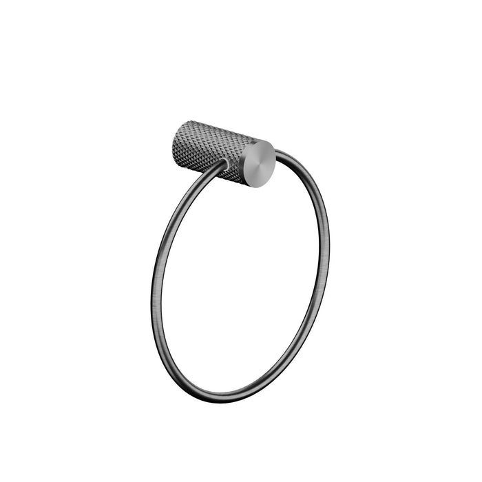 Nero Opal Towel Ring - Graphite-NR2580aGR-blue-leaf-bathware