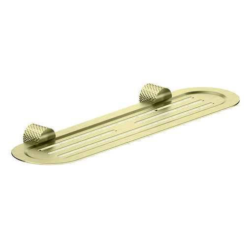 Nero Opal Metal Shower Shelf - Brushed Gold-NR2587aBG-blue-leaf-bathware