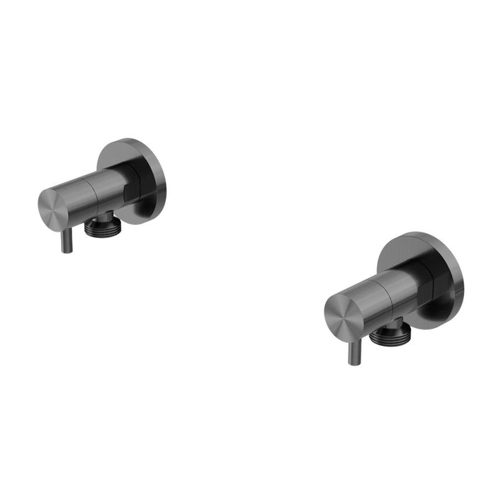 Nero Washing Machine Tap Set - Gun Metal-NR262109dGM-blue-leaf-bathware