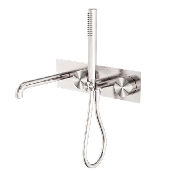 Nero Kara Progressive Shower System With Spout - Brushed Nickel-blue-leaf-bathware