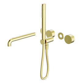 Nero Kara Progressive Shower System Separate Plate With Spout (Trim Kit Only) - Brushed Gold-blue-leaf-bathware