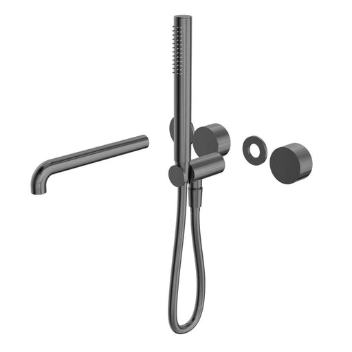 Nero Kara Progressive Shower System Separate Plate With Spout (Trim Kit Only) - Gun Metal-blue-leaf-bathware