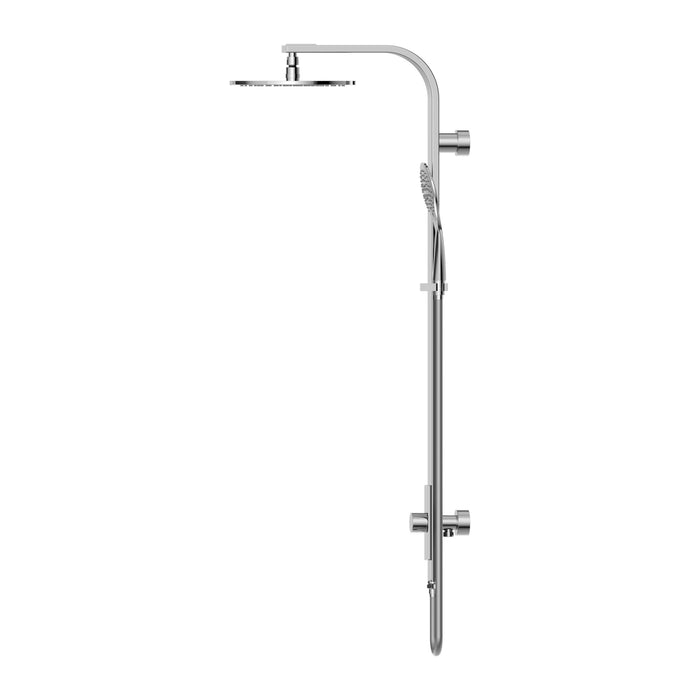 Nero Astra Rain Round Twin Shower Single Hose - Chrome-NR281305aCH-blue-leaf-bathware