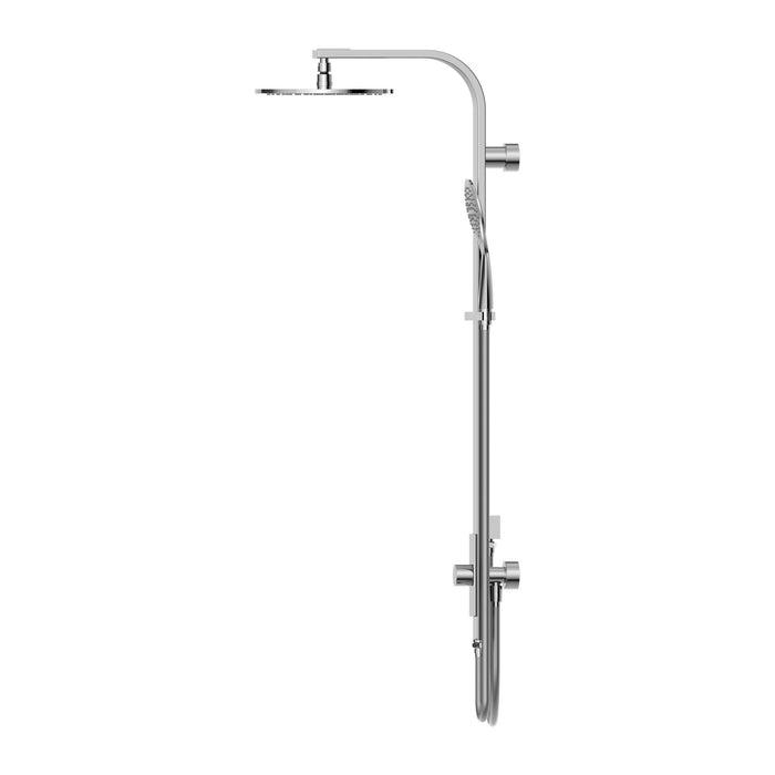 Nero Astra Rain Round Twin Shower Double Hose - Chrome-NR281305bCH-blue-leaf-bathware