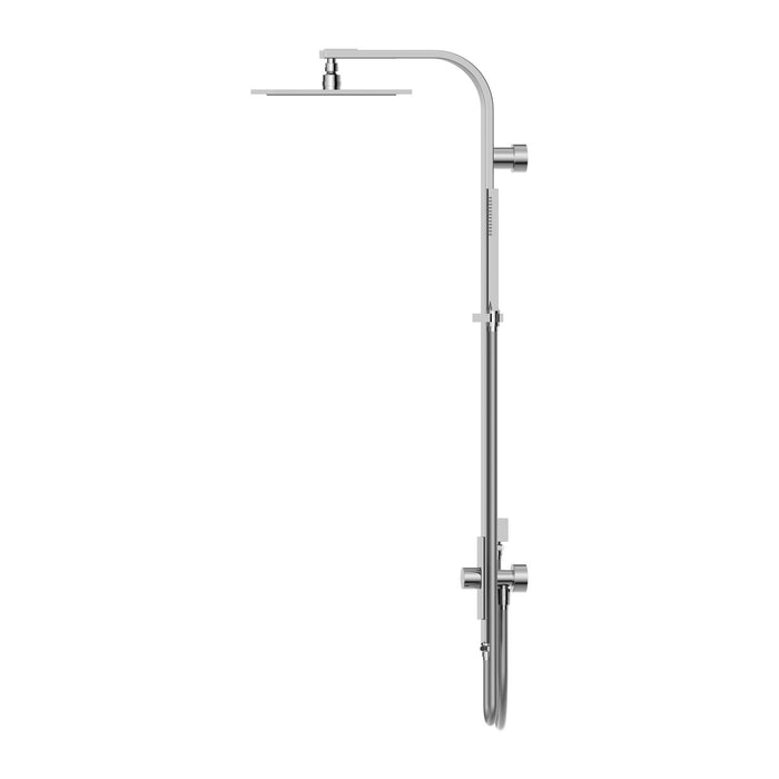 Nero Astra Rain Square Twin Shower Double Hose - Chrome-NR281305dCH-blue-leaf-bathware