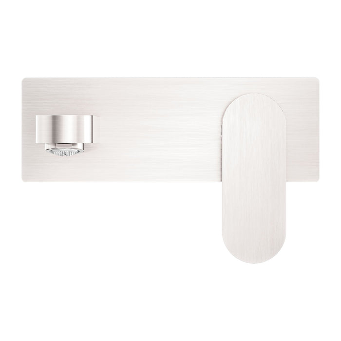 Nero Ecco Wall Basin/Bath Mixer - Brushed Nickel-NR301310aBN-blue-leaf-bathware