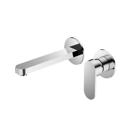 Nero Ecco Wall Basin/Bath Mixer Separate Back Plate - Chrome-NR301310bCH-blue-leaf-bathware
