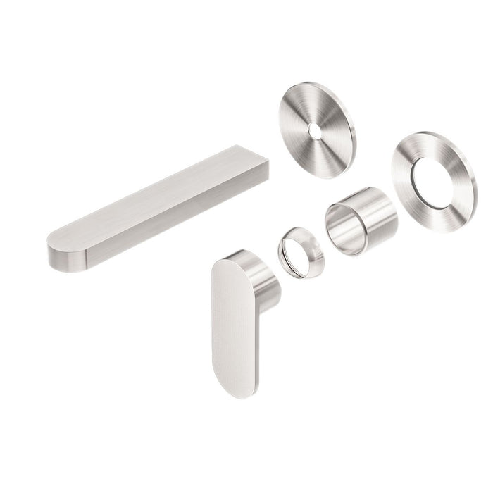 Nero Ecco Wall Basin/Bath Mixer Separate Back Plate (Trim Kit Only) - Brushed Nickel-NR301310bTBN-blue-leaf-bathware