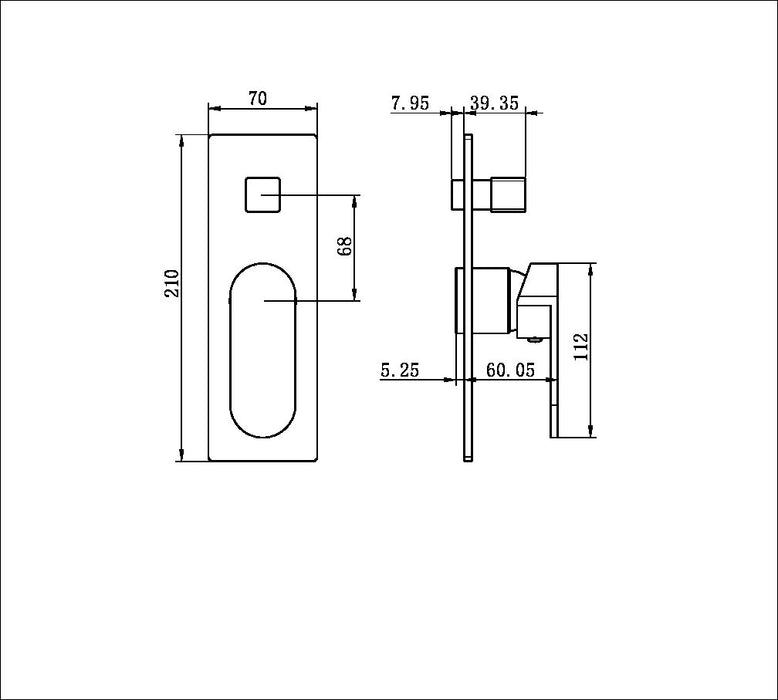 Nero Ecco Shower Mixer With Diverter (Trim Kit Only) - Matte Black-NR301311aTMB-blue-leaf-bathware