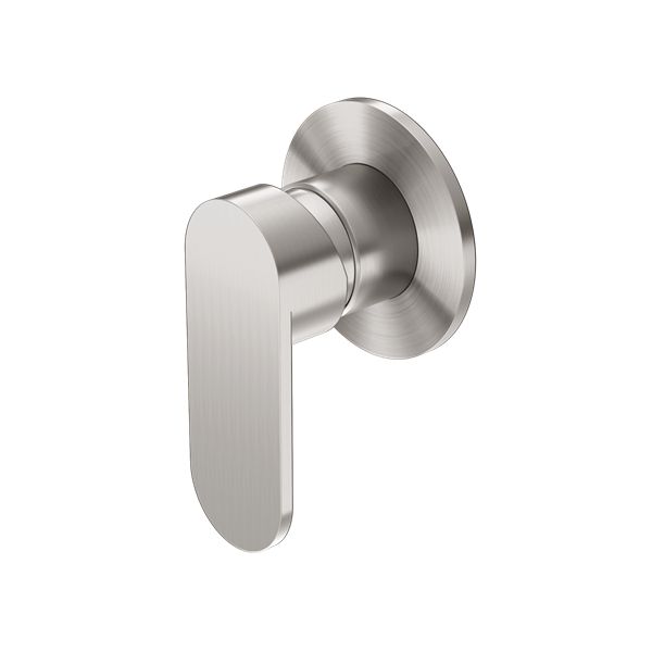 Nero Ecco Shower Mixer 80mm Round Plate - Brushed Nickel-NR301311dBN-blue-leaf-bathware