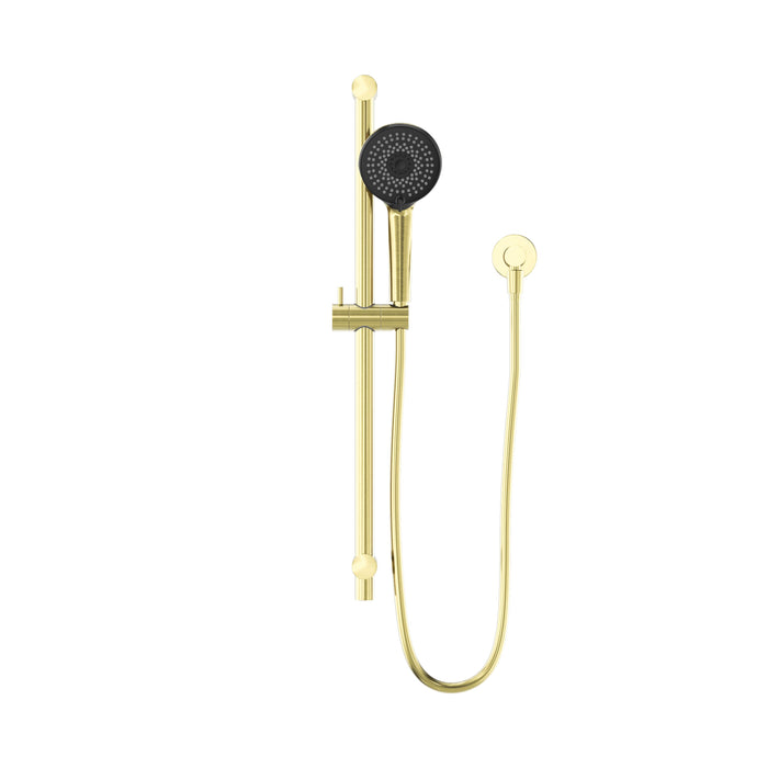 Nero Round Metal Project Rail Shower - Brushed Gold-NR318BG-blue-leaf-bathware