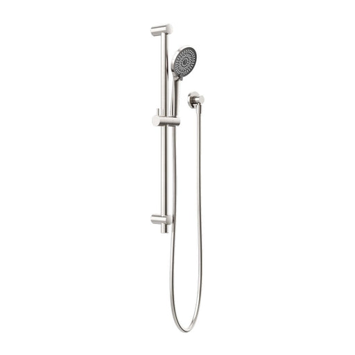 Nero Round Metal Project Rail Shower - Brushed Nickel-NR318BN-blue-leaf-bathware