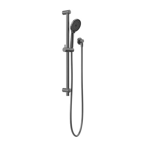 Nero Round Metal Project Rail Shower - Gun Metal-NR318GM-blue-leaf-bathware