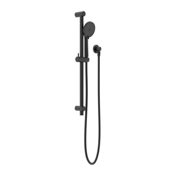 Nero Round Metal Project Rail Shower - Matte Black-NR318MB-blue-leaf-bathware