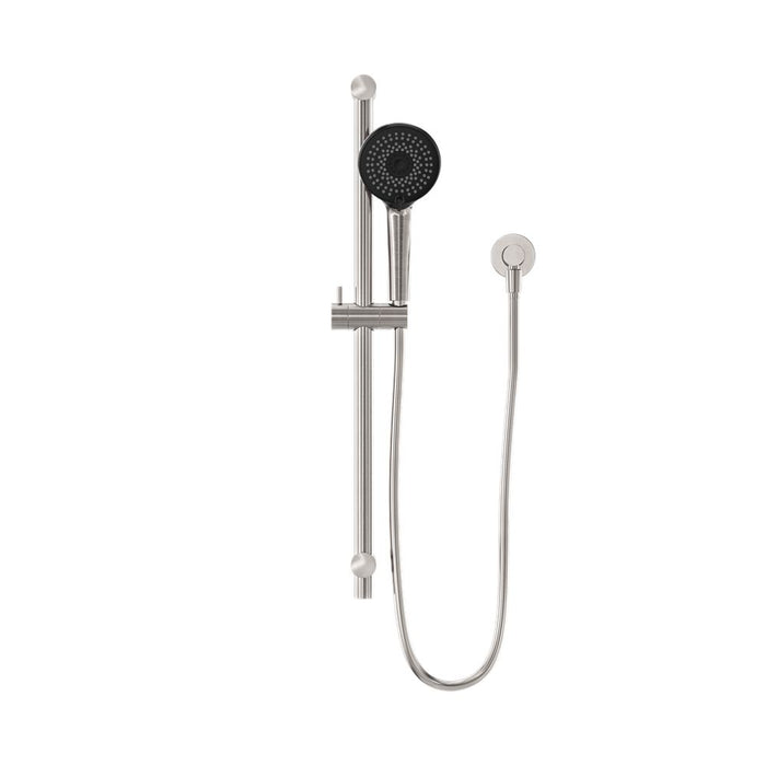 Nero Round Metal Project Shower Rail - Brushed Nickel-NR319BN-blue-leaf-bathware