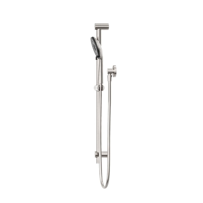 Nero Round Metal Project Shower Rail - Brushed Nickel-NR319BN-blue-leaf-bathware