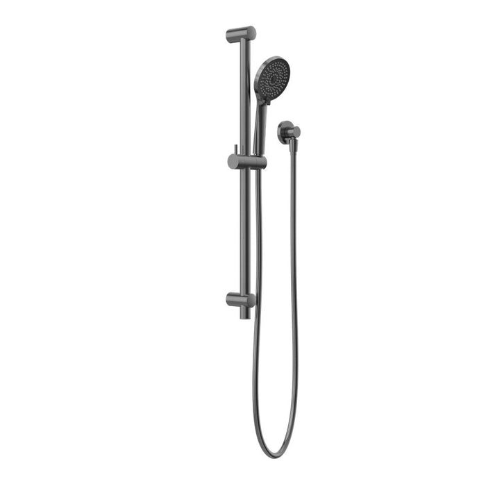 Nero Round Metal Project Shower Rail - Gun Metal-NR319GM-blue-leaf-bathware