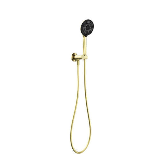 Nero Project Round Shower On Bracket - Brushed Gold-NR320BG-blue-leaf-bathware